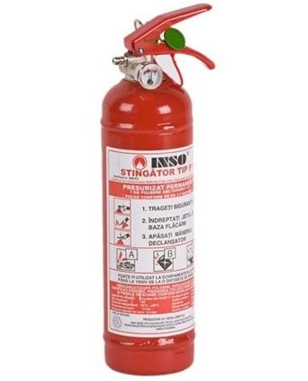 Extinctor auto cu pulbere INSO, model P3, 3 kg, echipat cu manometru